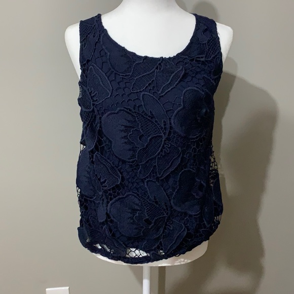 Navy lace blouse - Picture 1 of 2
